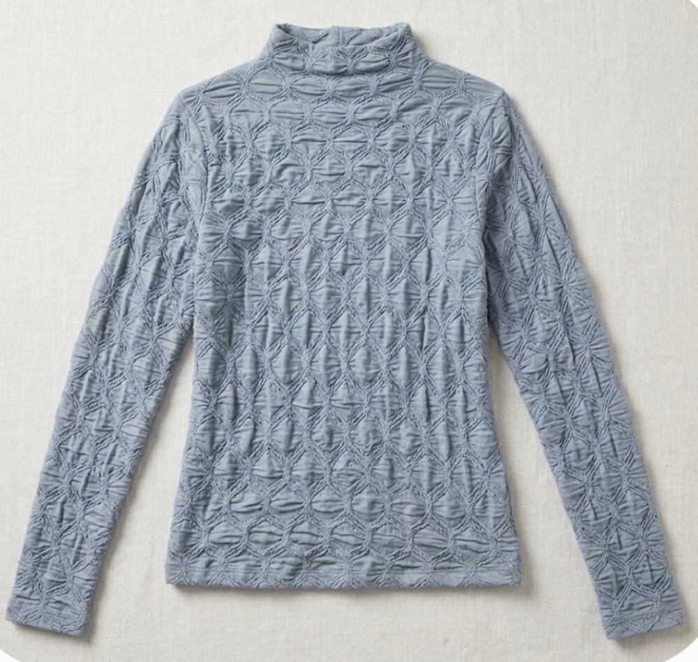 Anthropologie Maeve Long Sleeve Mock Neck Textured Whimsigoth Modern Romantic